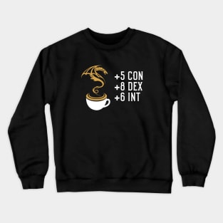 Dragon Coffee Stats Tabletop RPG Gaming Crewneck Sweatshirt